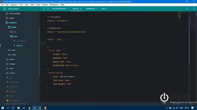 Laravel 5.5 & Bootstrap 4 - Menambahkan Footer смотреть онлайн