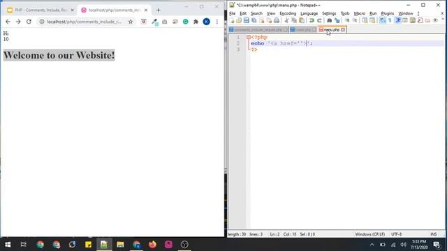 PHP - Comments, Include, Require (Tamil) смотреть онлайн