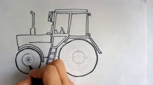 How to draw a tractor. Как нарисовать трактор.