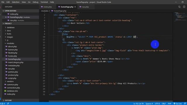 PHP FrontEnd list product Homepage смотреть онлайн