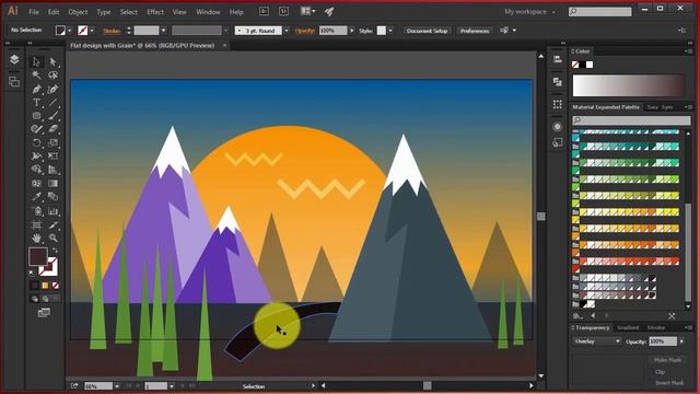 How to apply a grain effect to flat designs in Photoshop смотреть онлайн