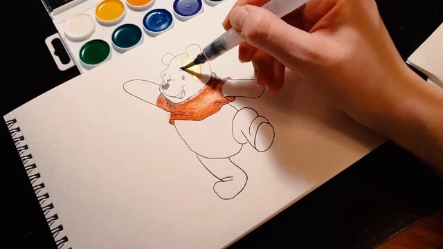 ВИННИ-ПУХ | рисую акварелью |уроки рисования|дисней| смотреть онлайн