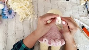 Мастер класс,единорожка крючком из плюшевой пряжи,вторая заключительная часть!!!