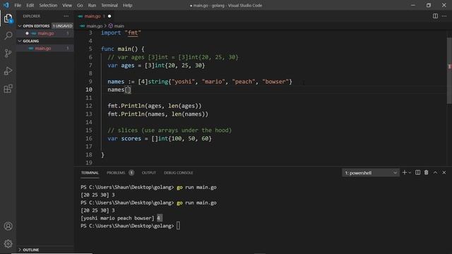 Go (Golang) Tutorial #5 - Arrays & Slices смотреть онлайн