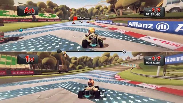 F1 Race Stars / Local Multiplayer PC Games / Two Players / Split Screen Racing Game смотреть онлайн