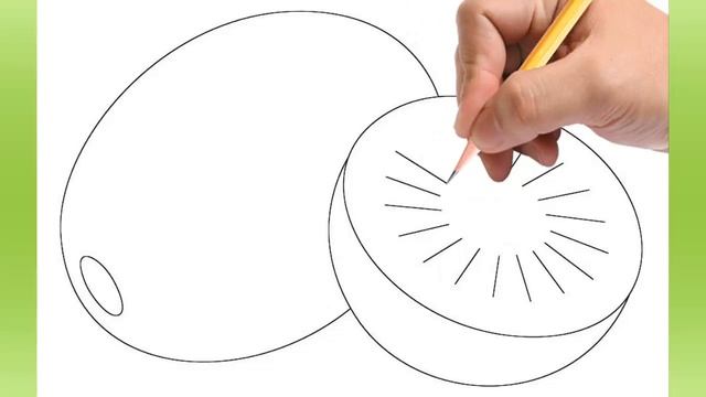 How to draw a kiwi fruit - Zeichnen von Kiwis смотреть онлайн