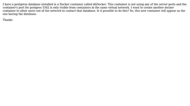 accessing a postgress DB with in a docker container that has no shared port with server смотреть онлайн