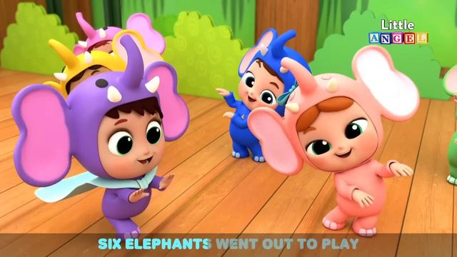 10 Little Elephants | Elephant Song | Nursery Rhyme & Kids Songs Little Angel смотреть онлайн
