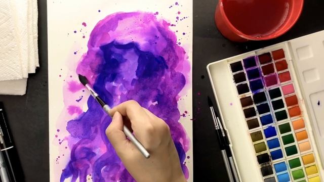 МЕДУЗА • Как поэтапно нарисовать медузу акварелью • Акварельная техника • Акварель для начинающих смотреть онлайн