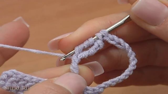Вязание для начинающих, сложный столбик крючком Урок 32 смотреть онлайн