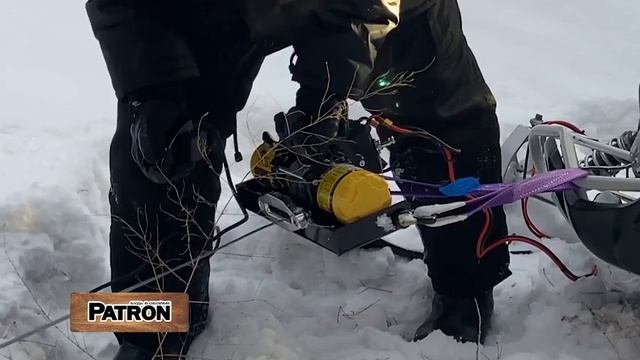 Лебедка T-Max ATW PRO 2500 ATV вытаскиваем из снега Yamaha Venture 750