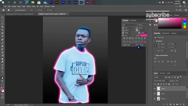 create a nice glowing line on portrait image - adobe photoshop 2021- easy & simple смотреть онлайн
