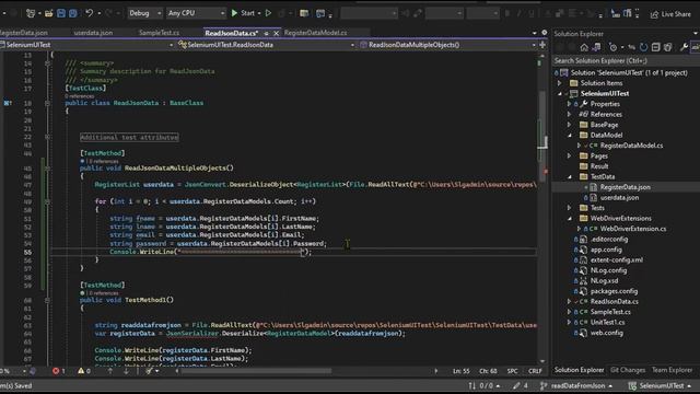 Selenium WebDriver With C# - Workshop -JsonReader(Multiple Objects) - Part 6 смотреть онлайн