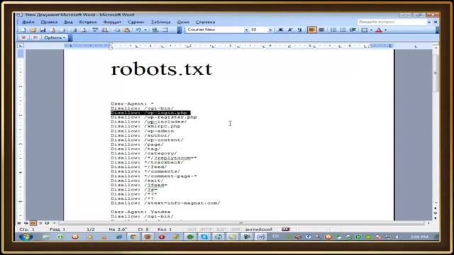 Файл robots.txt для сайта на WordPress смотреть онлайн