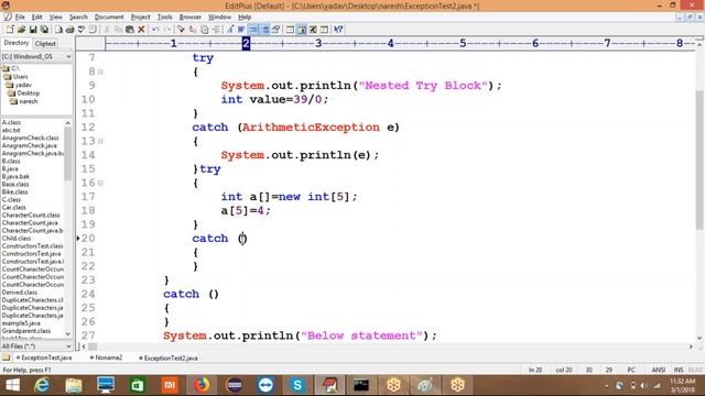 Nested try block by Suresh смотреть онлайн