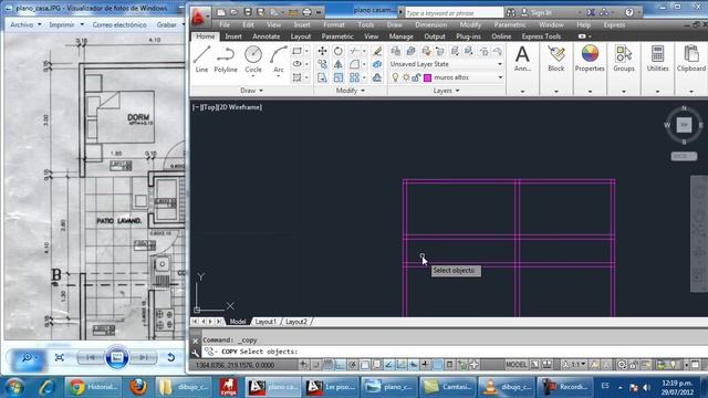 Forma rápida de dibujar muros en AutoCAD con multiline o multilinea смотреть онлайн