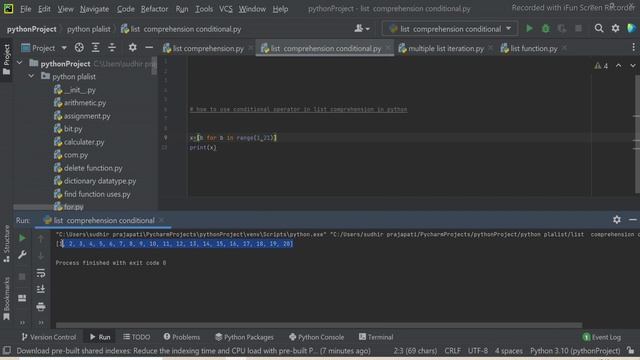 #43 How to use Conditional Operator in List Comprehension in Python (हिन्दी) смотреть онлайн