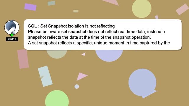 SQL : Set Snapshot isolation is not reflecting смотреть онлайн