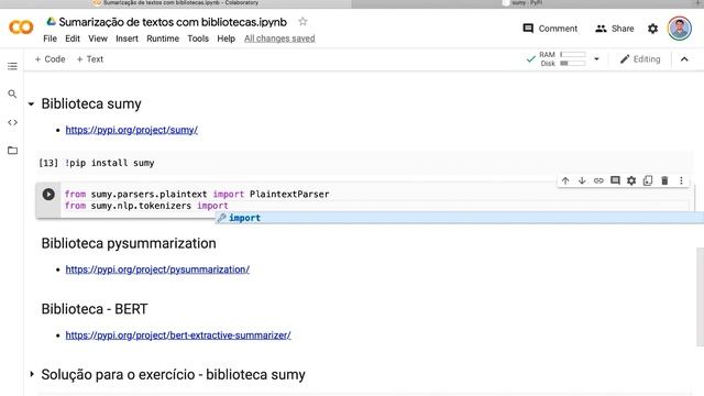 Biblioteca sumy para Sumarização de Textos em Português смотреть онлайн