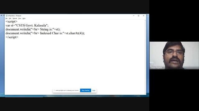 UG III BSC VI Sem CS - String Functions in Java Script смотреть онлайн