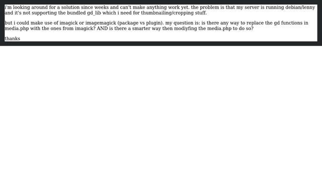 Wordpress: Is it possible to replace the use of gd_lib with imagick or ImageMagick? смотреть онлайн