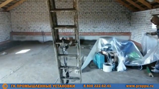 Утепление конюшни пеной ППУ на оборудовании Промус-П8Н смотреть онлайн
