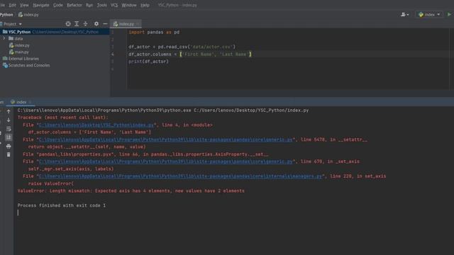 How to rename pandas dataframe columns using attribute COLUMNS and method RENAME смотреть онлайн