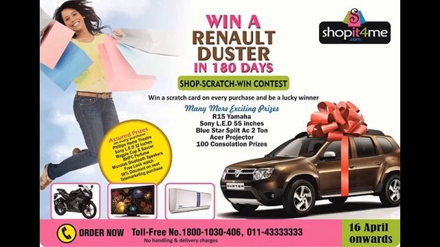 Here is the chance to win many prices. Shop & Win Renault Duster Car. Tall-Free no - 1800-1030-406 смотреть онлайн