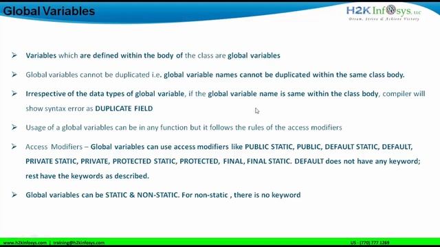 Usage Of Global Variable | Concepts Of Global Variable With Examples Part-1 | Core Java Videos смотреть онлайн