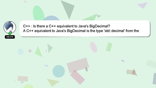 C++ : Is there a C++ equivalent to Java's BigDecimal? смотреть онлайн