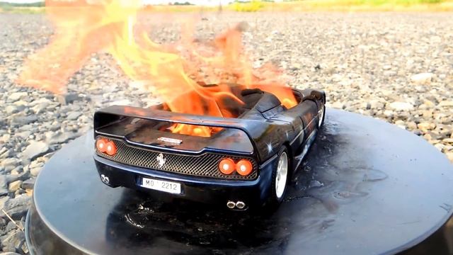 Burning my Ferrari F50 - The Car is on FIRE - Just a Toy Model Car Burnout? смотреть онлайн
