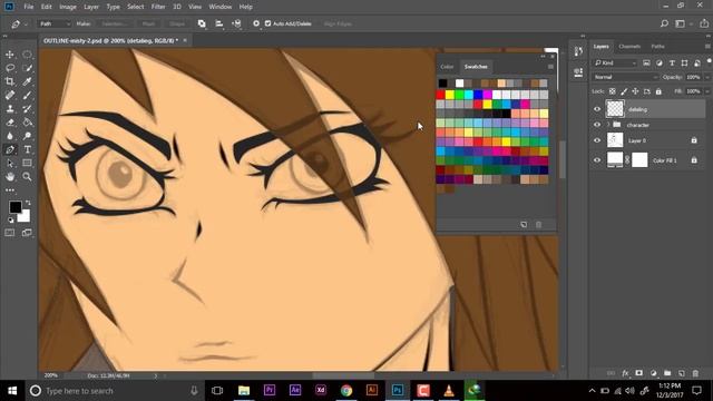 character illustration in photoshop | Portrait effect in photoshop | using layer in photoshop смотреть онлайн