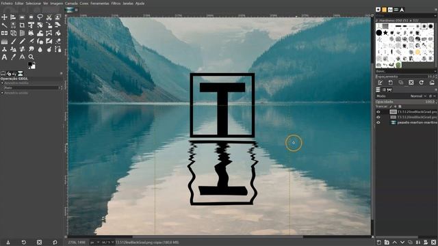 GIMP: efeito reflexo ondulado (filtro Ondular, camadas, canal alfa, e ferramentas Seleção e Clonar) смотреть онлайн