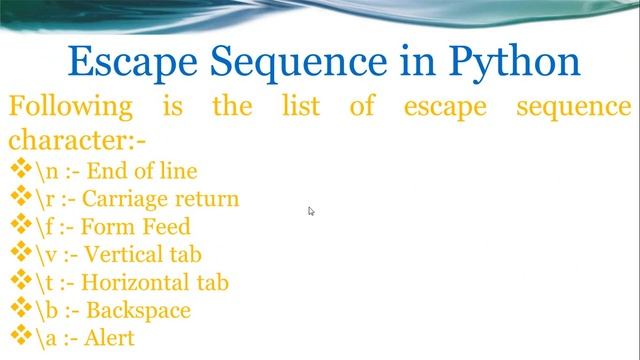 Python Tutorial for Beginners || Escape Sequence in Python || Class 6 смотреть онлайн