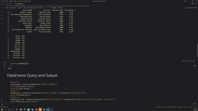 Python: Pandas Data Frame смотреть онлайн
