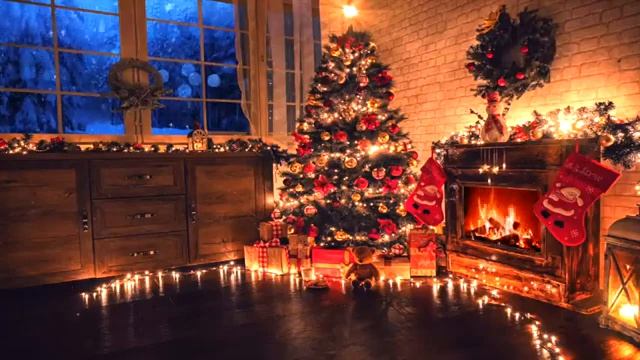 Christmas Ambience Fireplace | ?Beautiful Relaxing Music Christmas Jazz Music & Fireplace