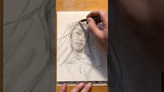 Timelapse graphite pencil portrait sketch of Maggie смотреть онлайн