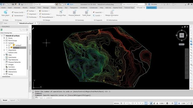 Civil 3D : V3Tools Rebuild all Surfaces смотреть онлайн