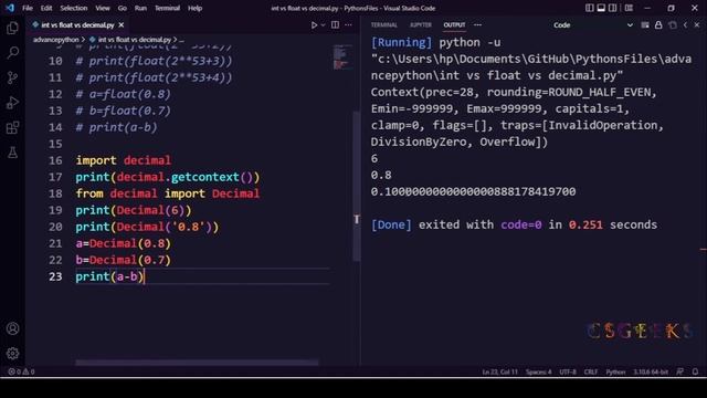 Python 3 Class#65:--Int vs Float Vs Decimals смотреть онлайн