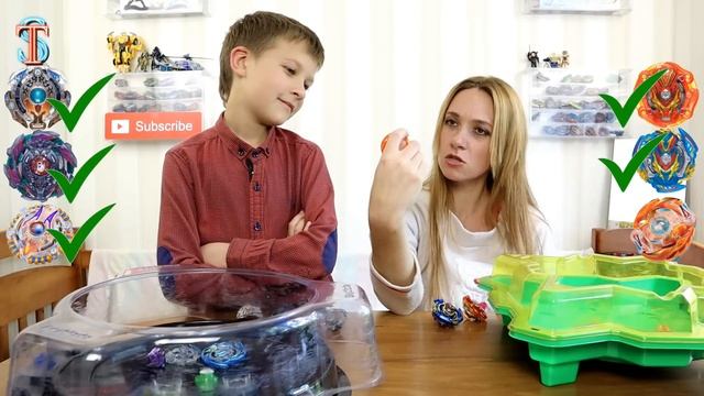 ЧЕЛЛЕНДЖ Бейблейд - Тима против мамы! Кто сможет собрать все беи правильно? смотреть онлайн