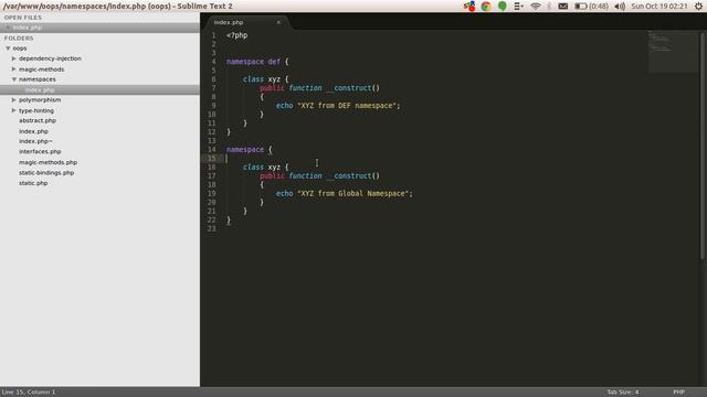 PHP tutorial in Hindi ( namespaces ) смотреть онлайн