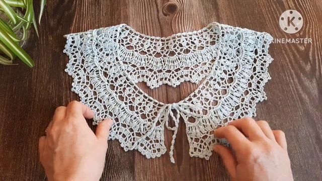 Ажурный воротничок крючком / Готовая работа смотреть онлайн
