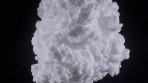 Футаж большой белый дым