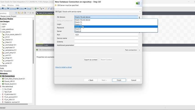 1.6 Create an Oracle DB Connection in Talend смотреть онлайн