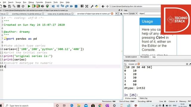 changing datatype of a python's series from object type to numeric type. смотреть онлайн