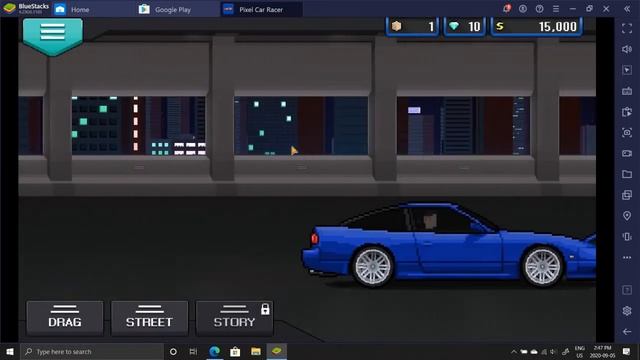 How to play Pixel Car Racer on pc (BlueStacks) смотреть онлайн