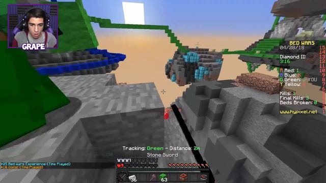Carried by a 500 STAR ⭐ in Minecraft Bed Wars! смотреть онлайн