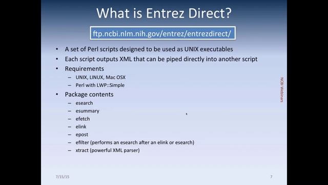 Webinar: Entrez Direct (EDirect) Part 1 of 4, Introduction смотреть онлайн