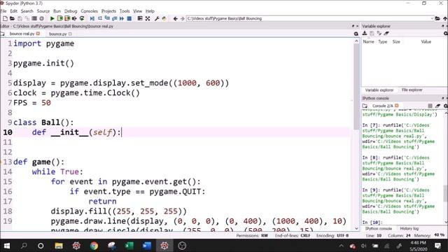 Pygame Basics: Bouncing Ball смотреть онлайн