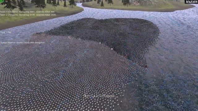 10.000 куриц VS 10.000 пингвинов ★ Ultimate Epic Battle Simulator смотреть онлайн